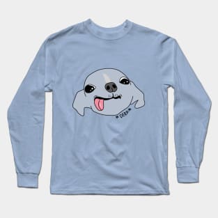 Funny silly derpy blep dog Long Sleeve T-Shirt